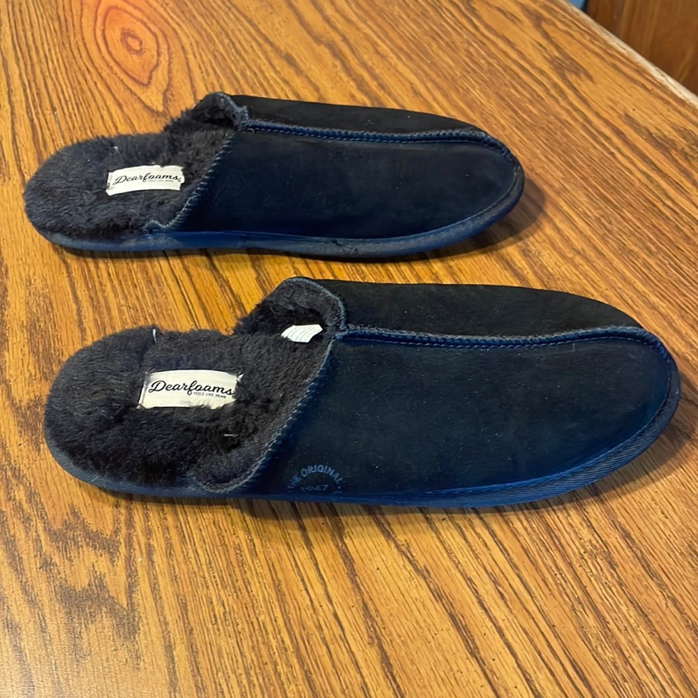 Dearfoams Men’s Bradford Suede Closed Toe indoor/outdoor scuff slipper, size 11